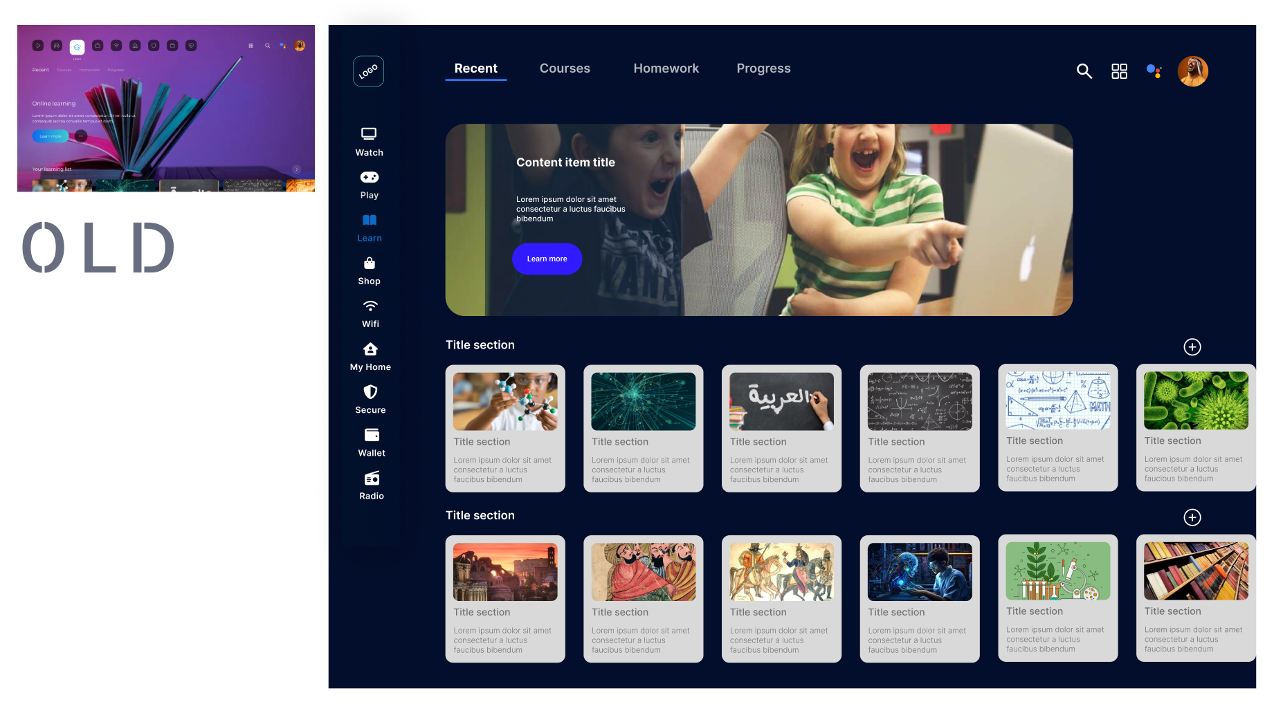 After & Before of Learning page