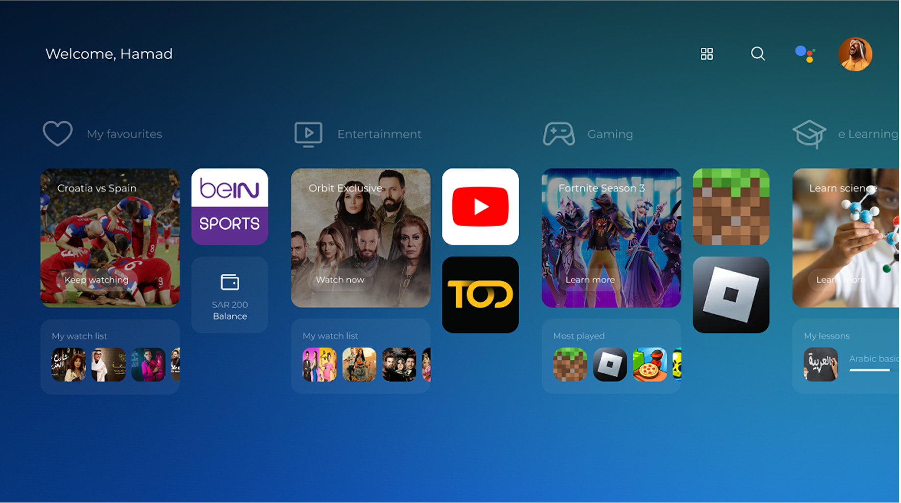 Original VOD welcome screen requiring multiple clicks before accessing content