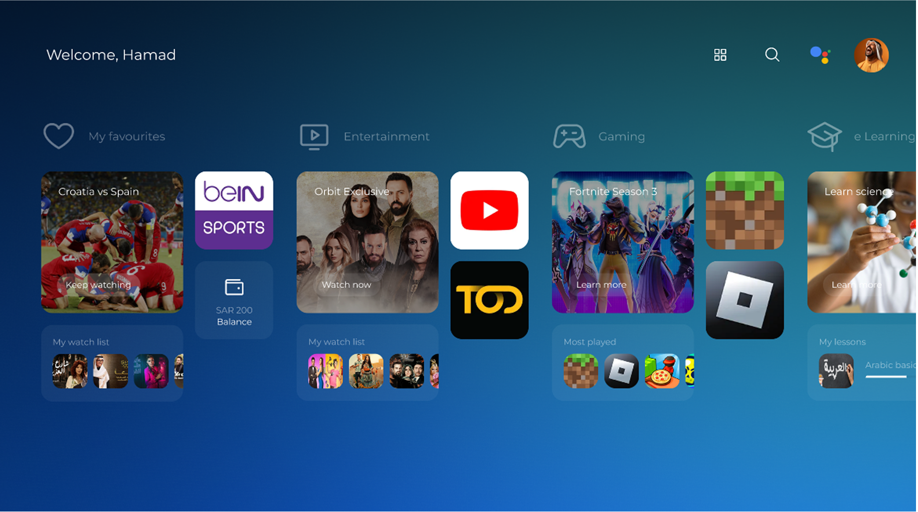 Original VOD welcome screen requiring multiple clicks before accessing content